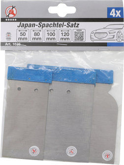 Serie di spatole in acciaio fascia elastica in acciaio 50 / 80 / 100 / 120 mm 4 pz