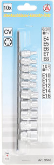 Serie di bussole profilo E 6,3 mm (1/4) / 10 mm (3/8) E4 - E16 10 pz