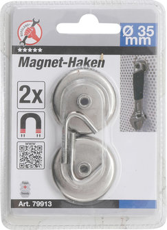 Gancio magnetico rotondo &Oslash; 34 mm 2 pz 3,5 kg