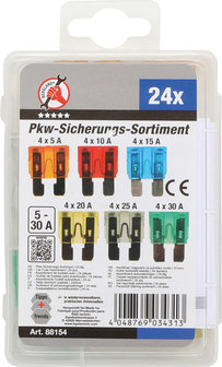 Assortimento fusibili autovetture 24 pz