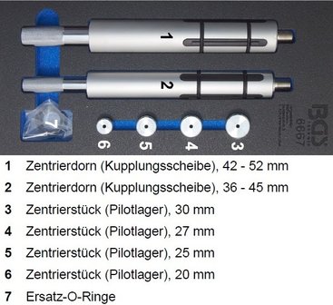 Set di utensili per allineamento frizione per camion 6 pz