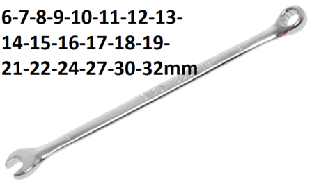 Chiave combinata anello-forchetta extra lunga rilascio metrico 6 - 32mm