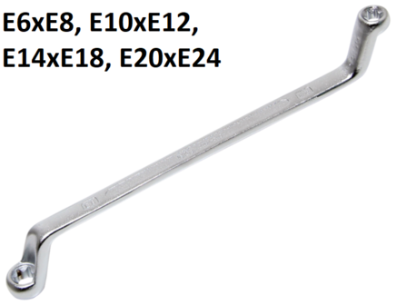 Serie di chiavi a doppio anello con estremita ad anello e profilo E  E6xE8 - E20xE24mm