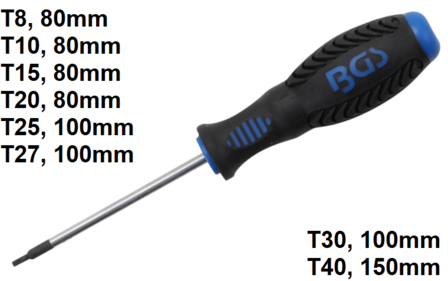 Cacciavite profilo a T (per Torx) con alesatura T8 - T40