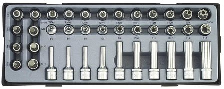 3/8 Doppenset Torx &amp; Spline 38 pezzi