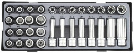 Set 1/2 cappuccio Torx - Spline 32 pezzi