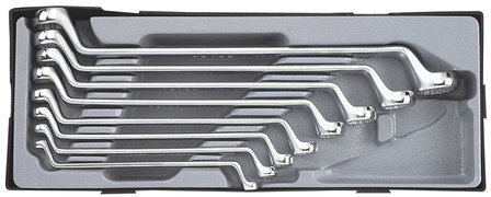Set di chiavi a doppio anello 8 pezzi 75 curvo