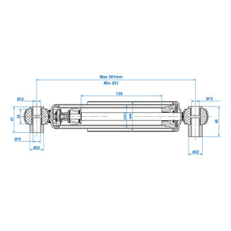 Set di 2 ammortizzatori 900 kg CC=250-380