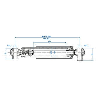 Set di 2 ammortizzatori 900-1300kg CC=250-380