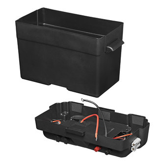 Vano batterie 35x18x23 cm 2x USB - 1x presa 12V - Voltmetro - 2x connettori Anderson