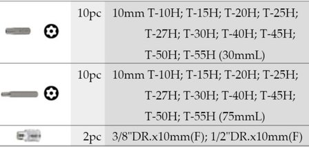 Set di bit Resistorx 22-parte