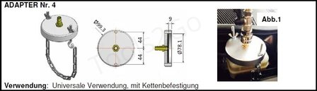 Serie di adattatori per spurgo freni pneumatico 4 pz