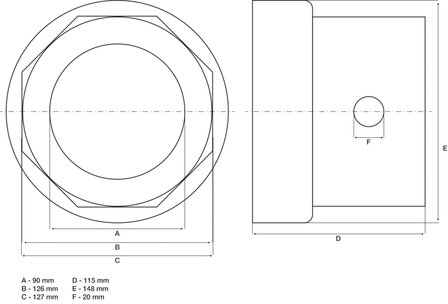 Chiave per dadi forcella otto lati per rimorchi R.O.R. 127 mm