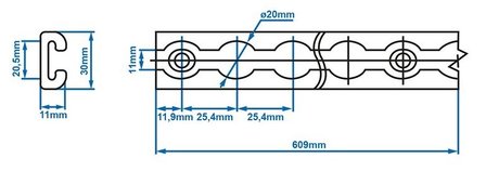 Raccordo perno doppio con bullone 3 8