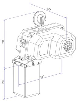 Paranco elettrico a catena 150kg 6 metri 230V