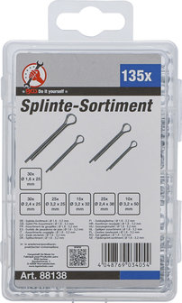 Assortimento coppiglie &Oslash; 1,6 - 3,2 mm 135 pz