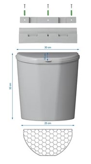 Contenitore per rifiuti con coperchio 10L per roulotte camper