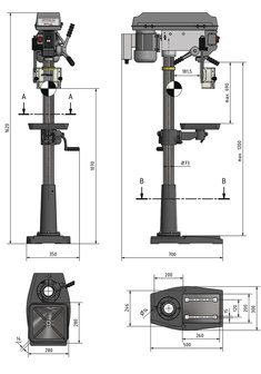 Trapano a colonna diametro 25 mm 1x230V