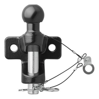 Gancio di traino a sfera nero combinato versione doppia D21 S350 omologato E