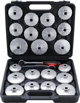 Serie di chiavi per filtro dell&#039;olio alluminio pressofuso 12,5 mm (1/2) 23 pz