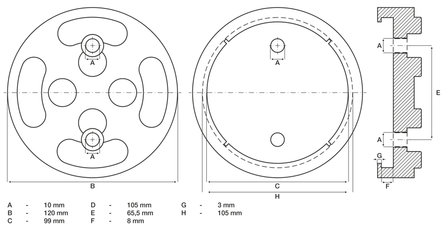 Dischi in gomma per ponti sollevatori &Oslash; 120 mm