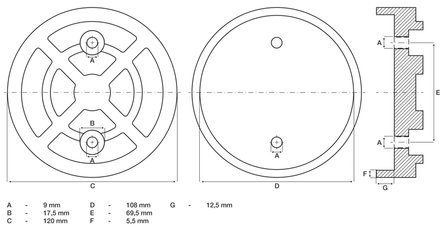 Dischi in gomma per ponti sollevatori &Oslash; 120 mm