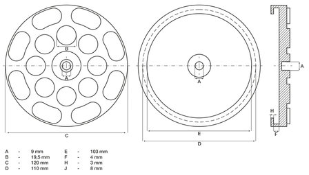 Dischi in gomma per ponti sollevatori &Oslash; 120 mm