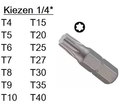 Bit Torx 1/4 T4-T40