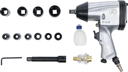 Kit avvitatore pneumatico ad impulsi 12,5 mm (1/2) 312 Nm 16 pz