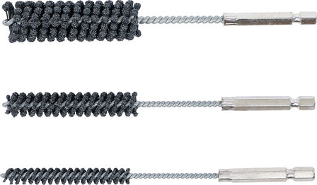 Serie di levigatori cilindro freni flessibile attacco esagono esterno 6,3 mm (1/4) Grana 60 / 80 8 - 12 - 20 mm 3 pz