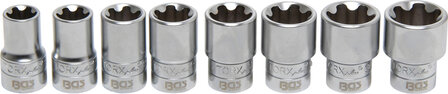 Serie di bussole profilo T Plus (per Torx Plus) 12,5 mm (1/2) 18EP - 32EP 8 pz