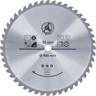 Lama per sega circolare con punte in metallo duro &Oslash; 400 x 30 x 3,4 mm 48 denti