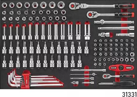 Carrello portautensili nero a 8 cassetti con 326 utensili (EVA)