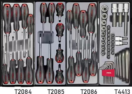 Carrello portautensili rosso a 8 cassetti con 286 utensili