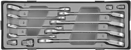 Set di chiavi a cricchetto reversibile SAE 12 pezzi