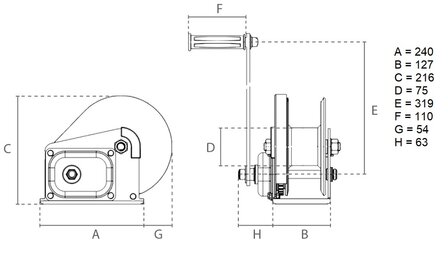 Argano manuale 0,96 tonnellate