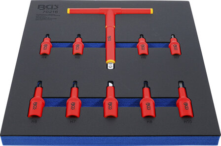 Modulo per carrelli portautensili 2/3: serie di chiavi a bussola per elettricisti (3/8) / (1/2) esagono interno 4 - 10 mm 10 pz