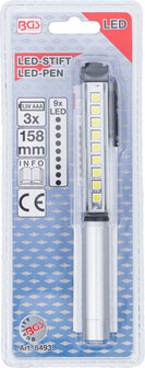 Pin LED in alluminio con 9 LED
