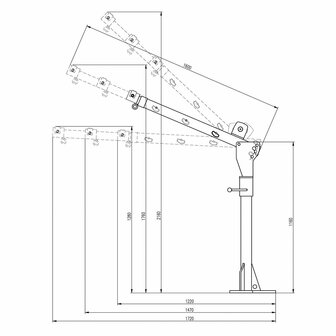 Gru mobile 300 kg con verricello manuale