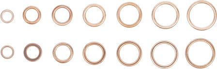 Assortimento o-ring rame &Oslash; 6 - 20 mm 95 pz