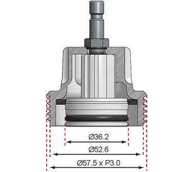 Adattatore n. 8 per il kit di prova della pressione del radiatore VW