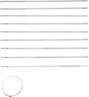 Serie di fascette per cuffie elastiche acciaio inox 7 mm 50 - 120 mm 10 pz