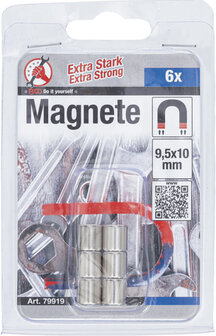 Serie di magneti extra forte &Oslash; 9,5 mm 6 pz
