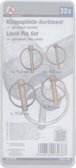 Assortimento spine a scatto &Oslash; bullone 4,5 - 11 mm 32 pz