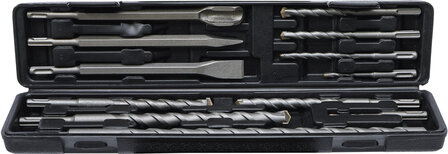 Serie di punte per trapano e scalpello a percussione stelo SDS, punte in metallo duro 5 - 20 mm 12 pz