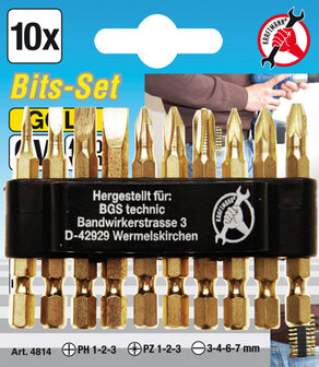 Serie di inserti Gold attacco esagono esterno 6,3 mm (1/4) 10 pz