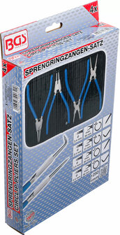 Serie di pinze per anelli seeger 250 mm 4 pz