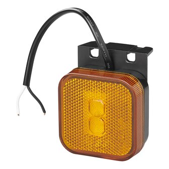 Luce di posizione laterale 12 24V arancione 65 x 65 mm LED con supporto