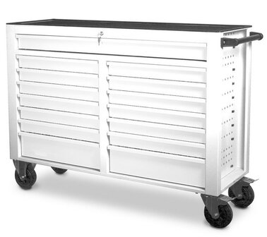 Carrello portautensili largo 15 cassetti - bianco