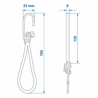 Tenditore per tenda elastico bianco con gancio